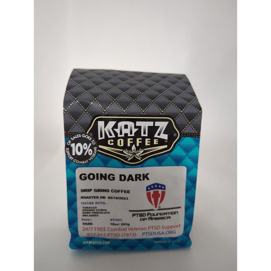 Katz Coffee Going Dark Drip Grind Coffee 10 Ounce Bag