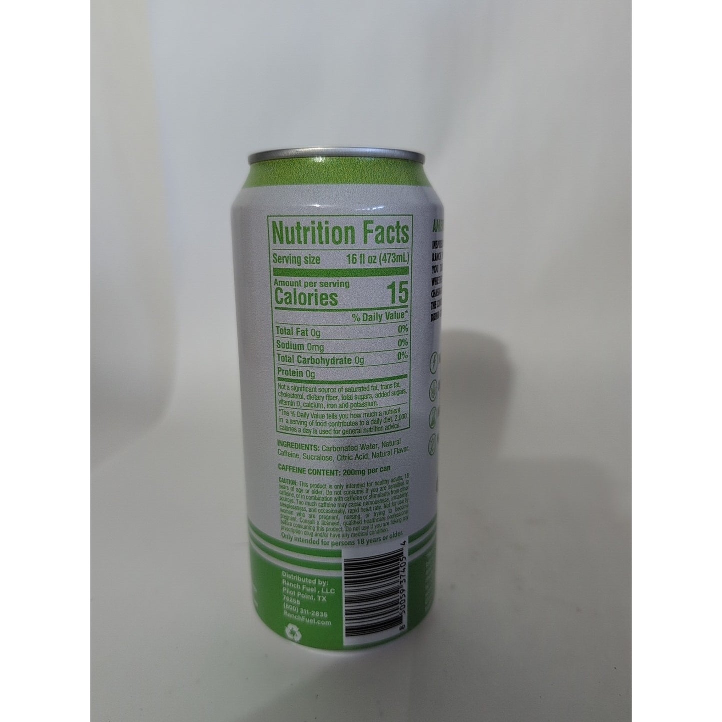 Ranch Fuel Energy Drink Agave Lime 16 Ounce Can