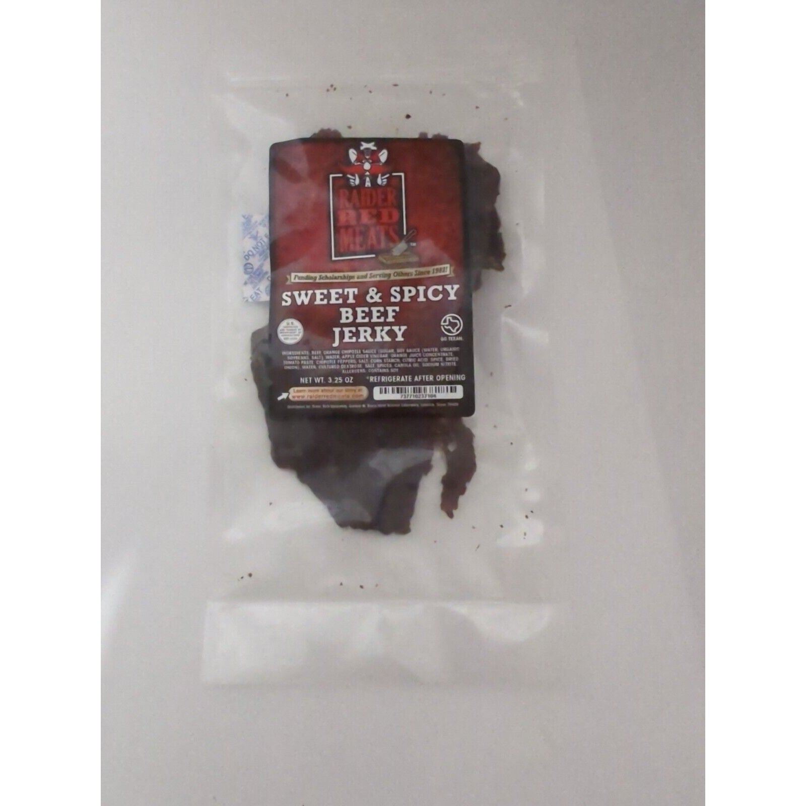 Raider Red Meats Sweet And Spicy Beef Jerky 325 Ounce Package Texan Spice 