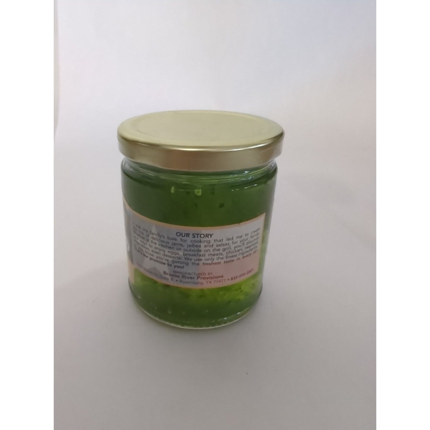 Brazos River Provisions Company Jalapeno Mint Jelly 9 Ounce Glass Jar