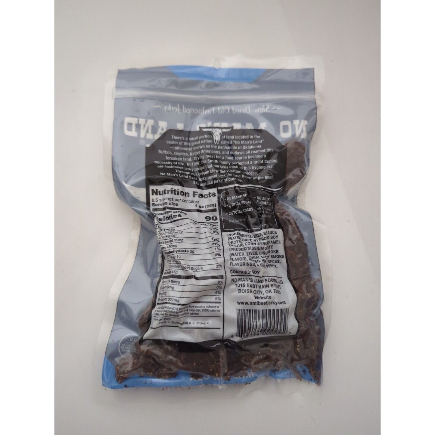 No Man's Land Black Pepper Beef Jerky 8.5 Ounce Package
