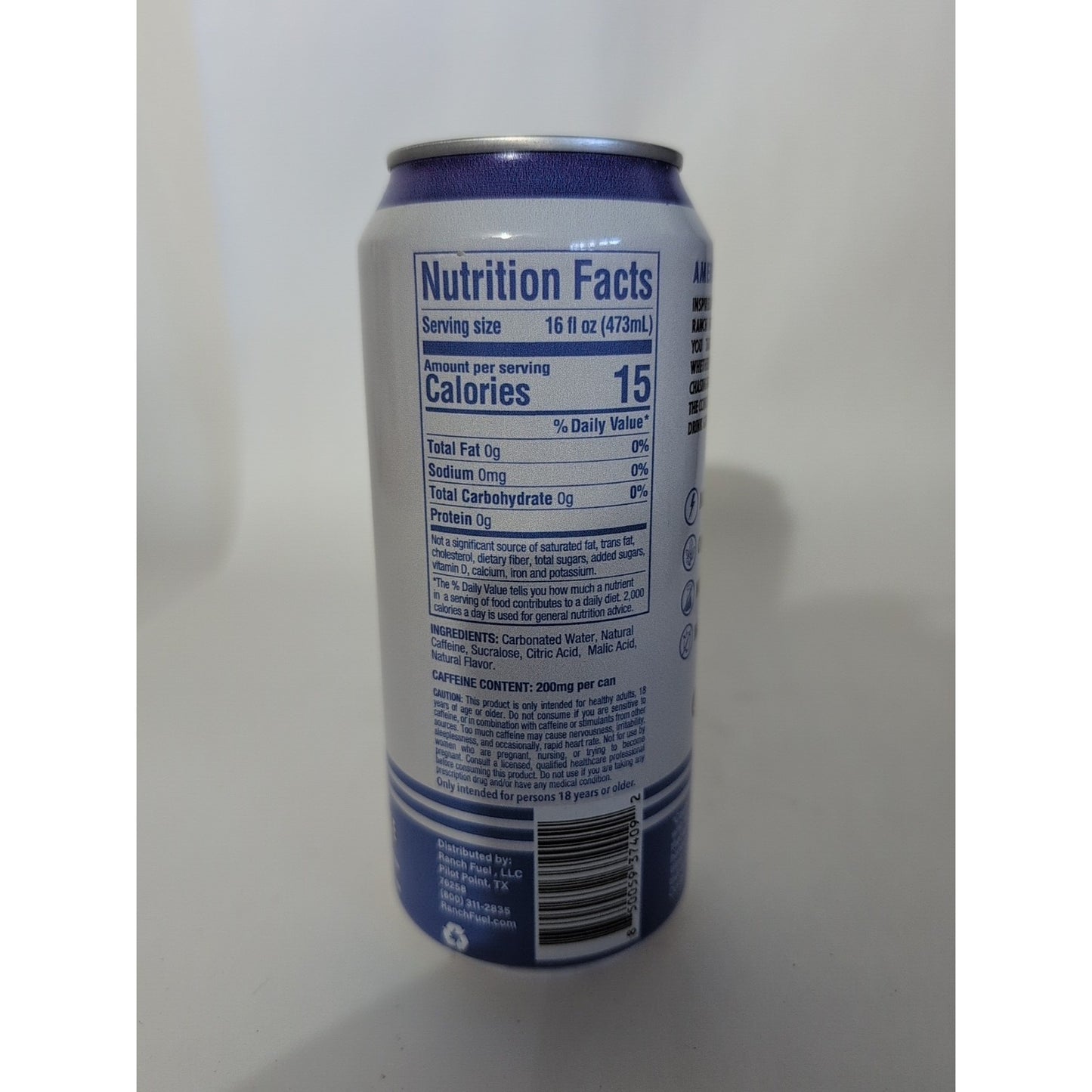 Ranch Fuel Energy Drink Blueberry Pomegranate 16 Ounce Can