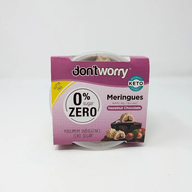 don'tworry Hazelnut Chocolate Meringues 2.4 Ounce Plastic Container