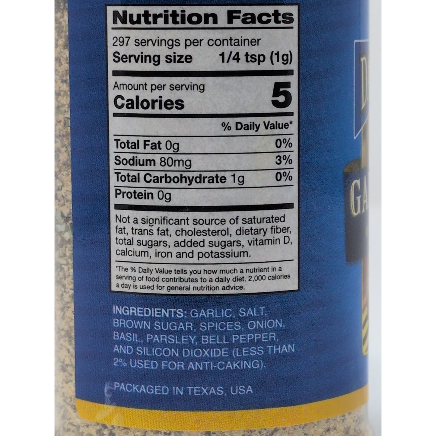 Dan Pastorini's Quality Foods Garlic & Herb Seasoning 10.5 Ounce Plastic Shaker