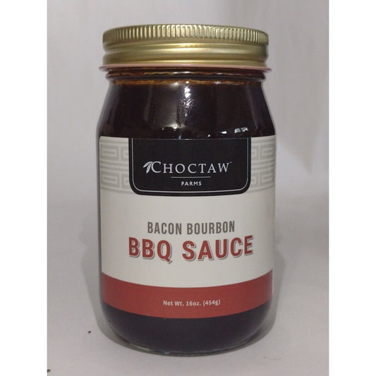 Choctaw Farms Bacon Bourbon BBQ Sauce 16 Ounce Glass Jar