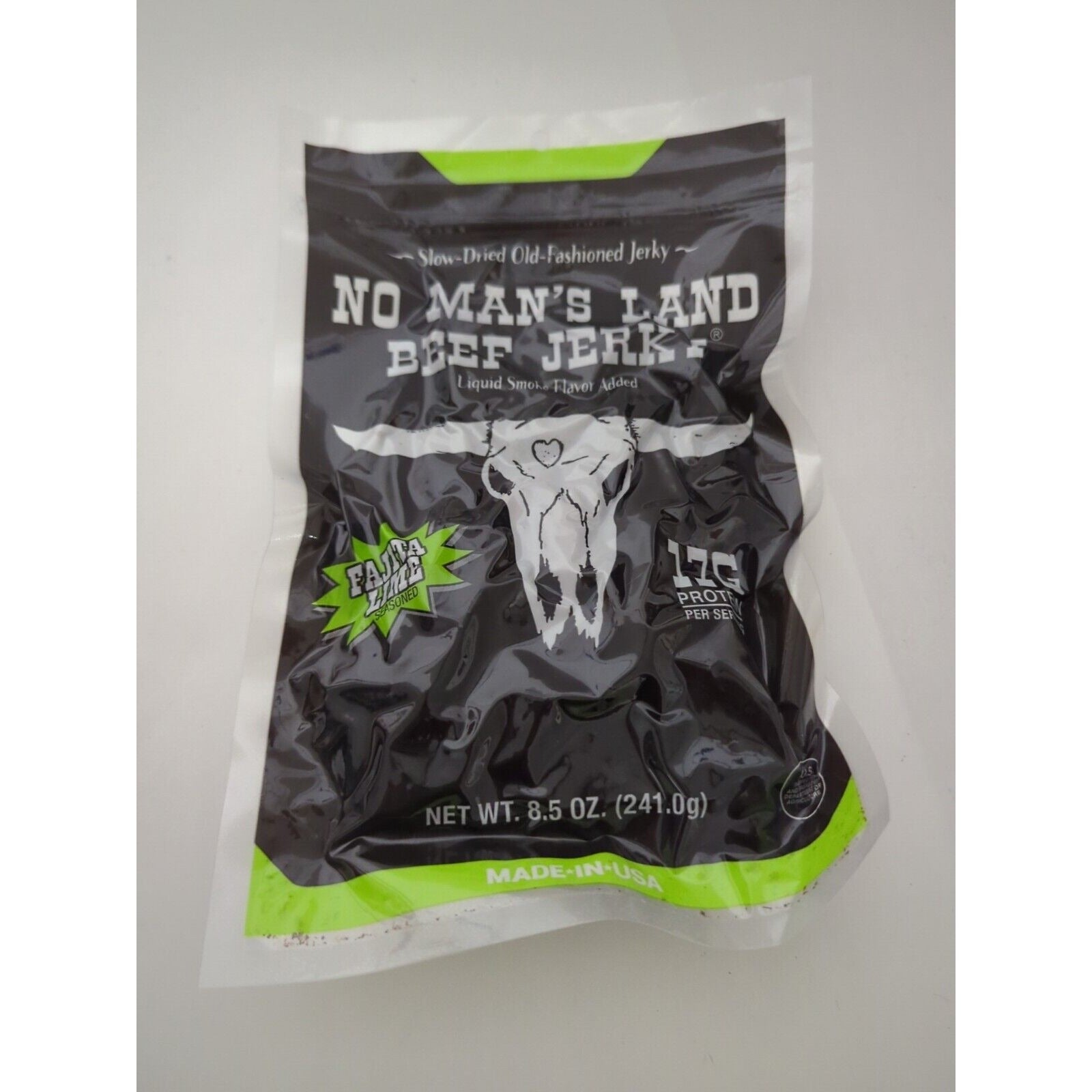 No Man's Land Fajita Lime Beef Jerky 8.5 Ounce Package Texan Spice