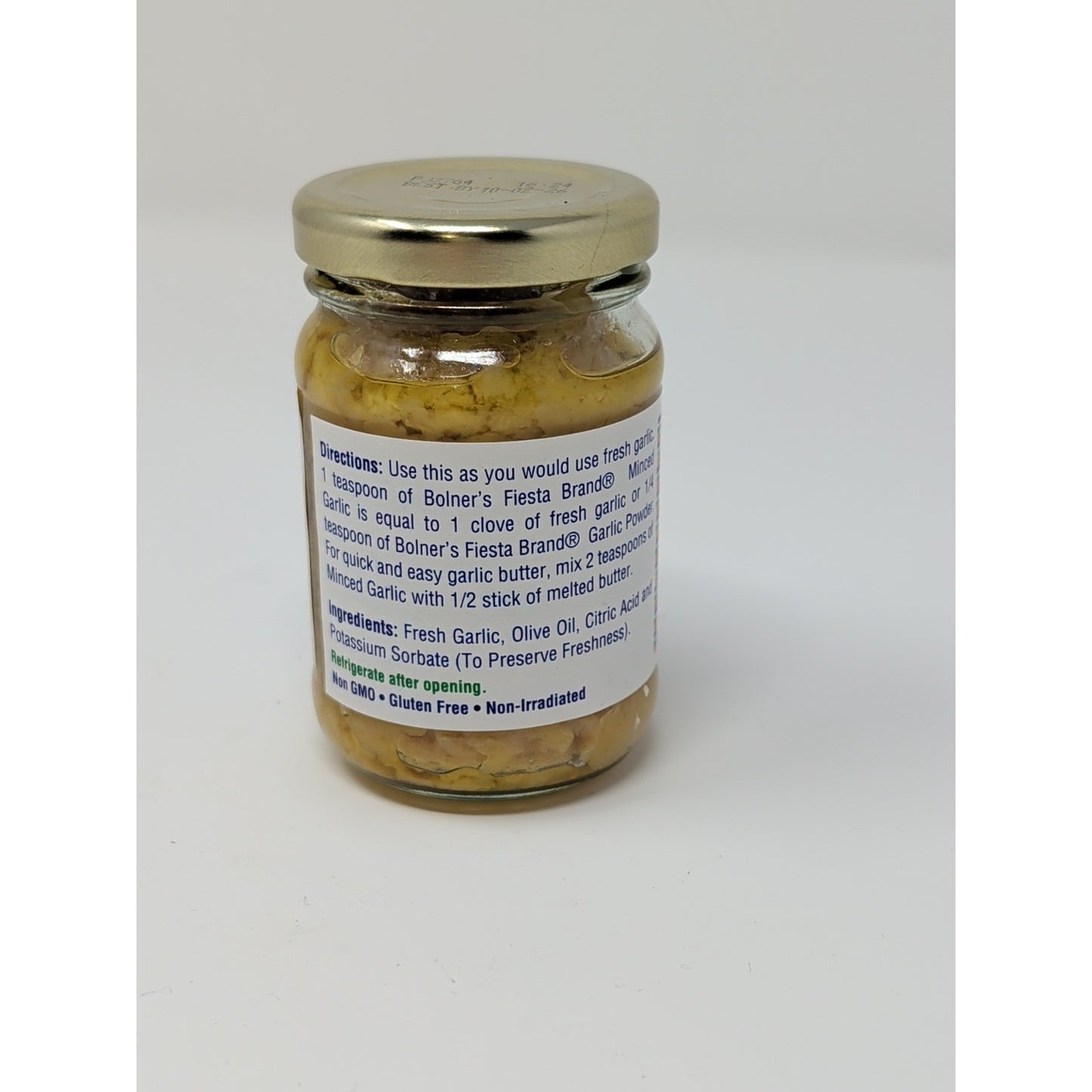 Bolner's Fiesta Minced Garlic 4.25 Ounce Glass Jar