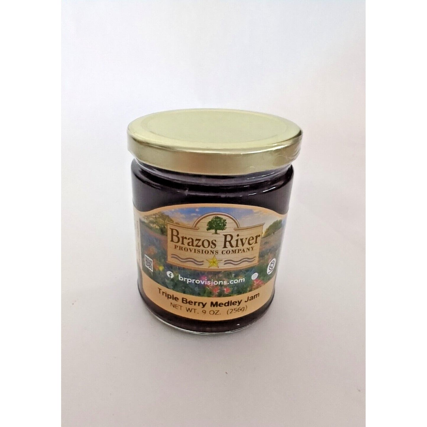 Brazos River Provisions Company Triple Berry Medley Jam 9 Ounce Glass Jar