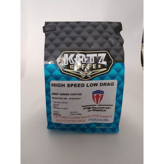 Katz Coffee High Speed Low Drag Drip Grind Coffee 12 Ounce Bag