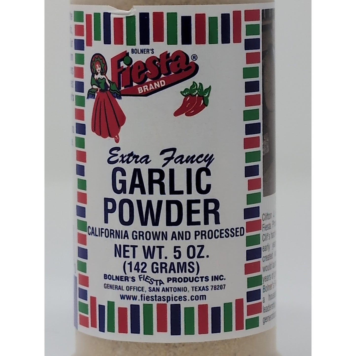 Bolner's Fiesta Extra Fancy Garlic Powder 5 Ounce Plastic Shaker