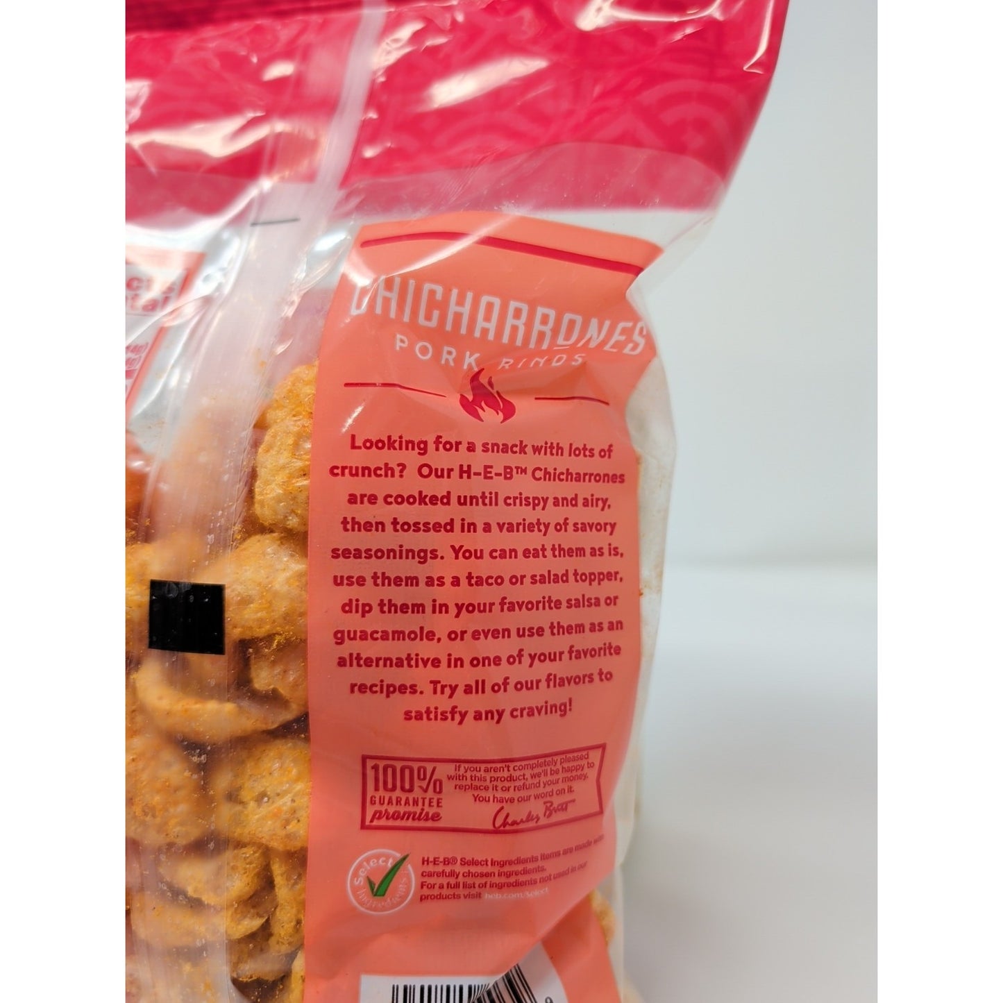 HEB Chicharrones Pork Rinds Hot & Spicy Flavor 5 Ounce Bag