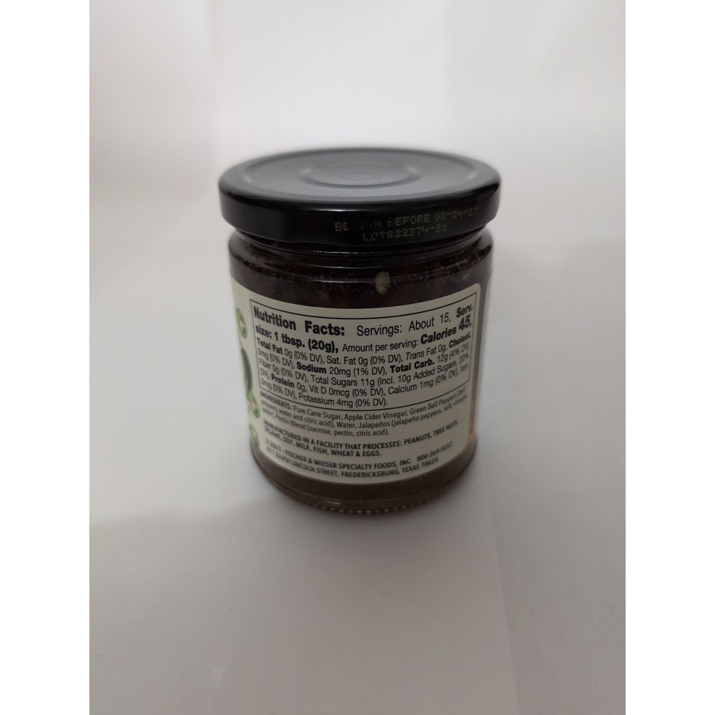 Fischer & Wieser Green Jalapeno Jelly 10.9 Ounce Glass Jar