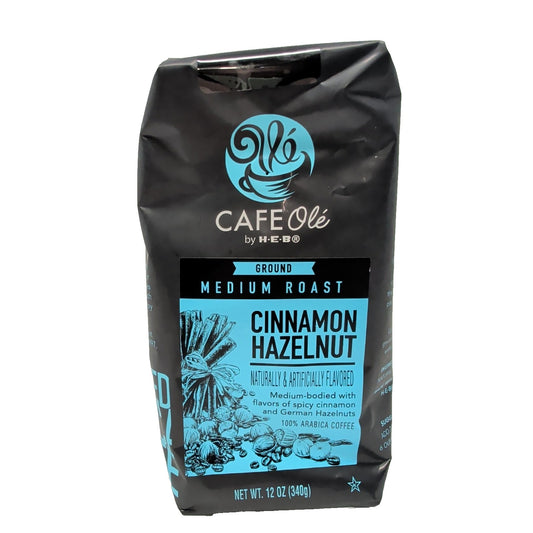 Cafe Ole by HEB Cinnamon Hazelnut Ground Coffee 12 Ounce Bag