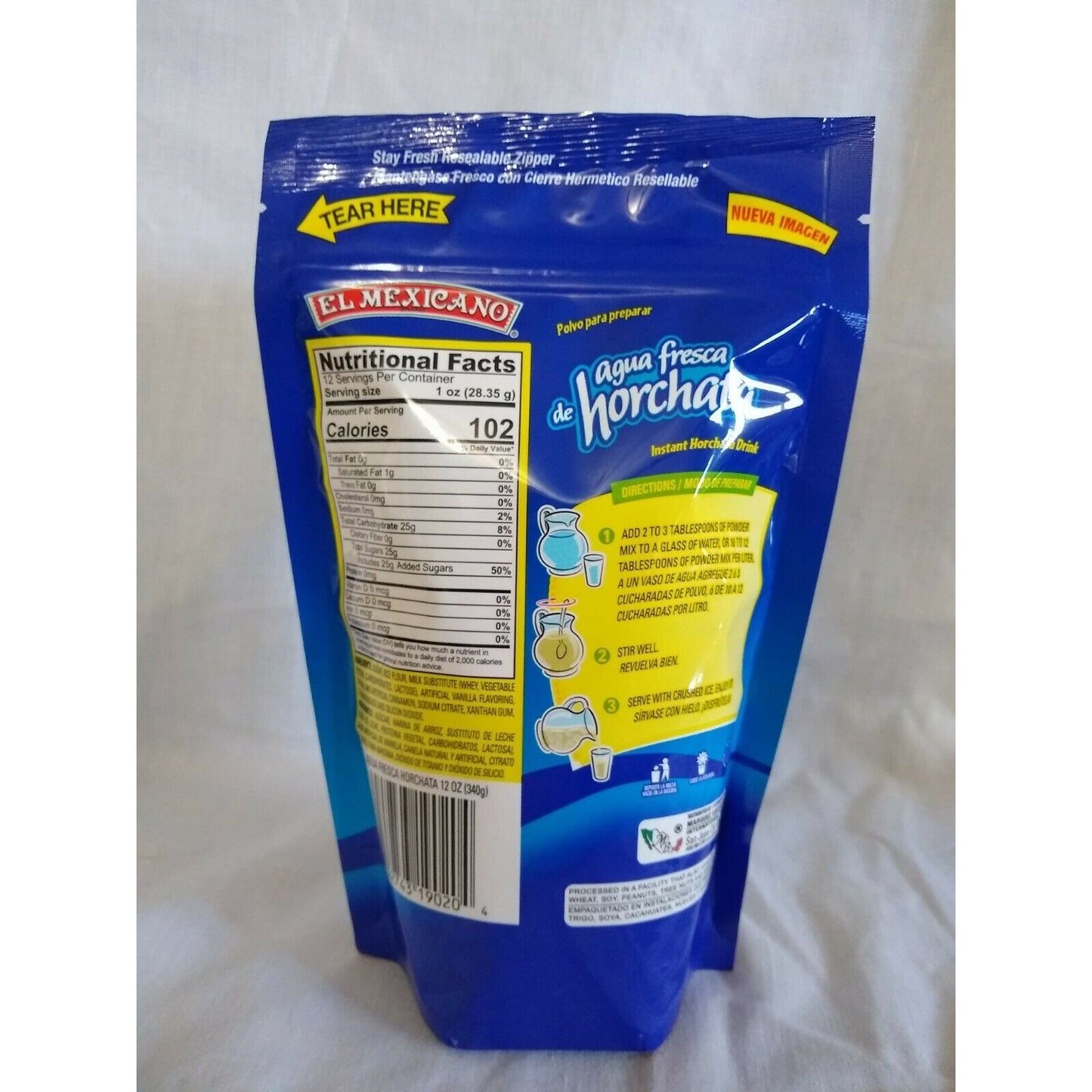 El Mexicano Agua Fresca de Horchata Drink Mix 12 Ounce Package