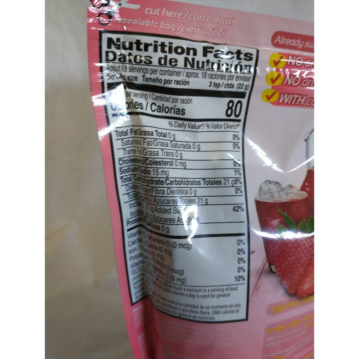 Klass Aguas Frescas Strawberry (Fresa) Drink Mix 14.1 Oz Package
