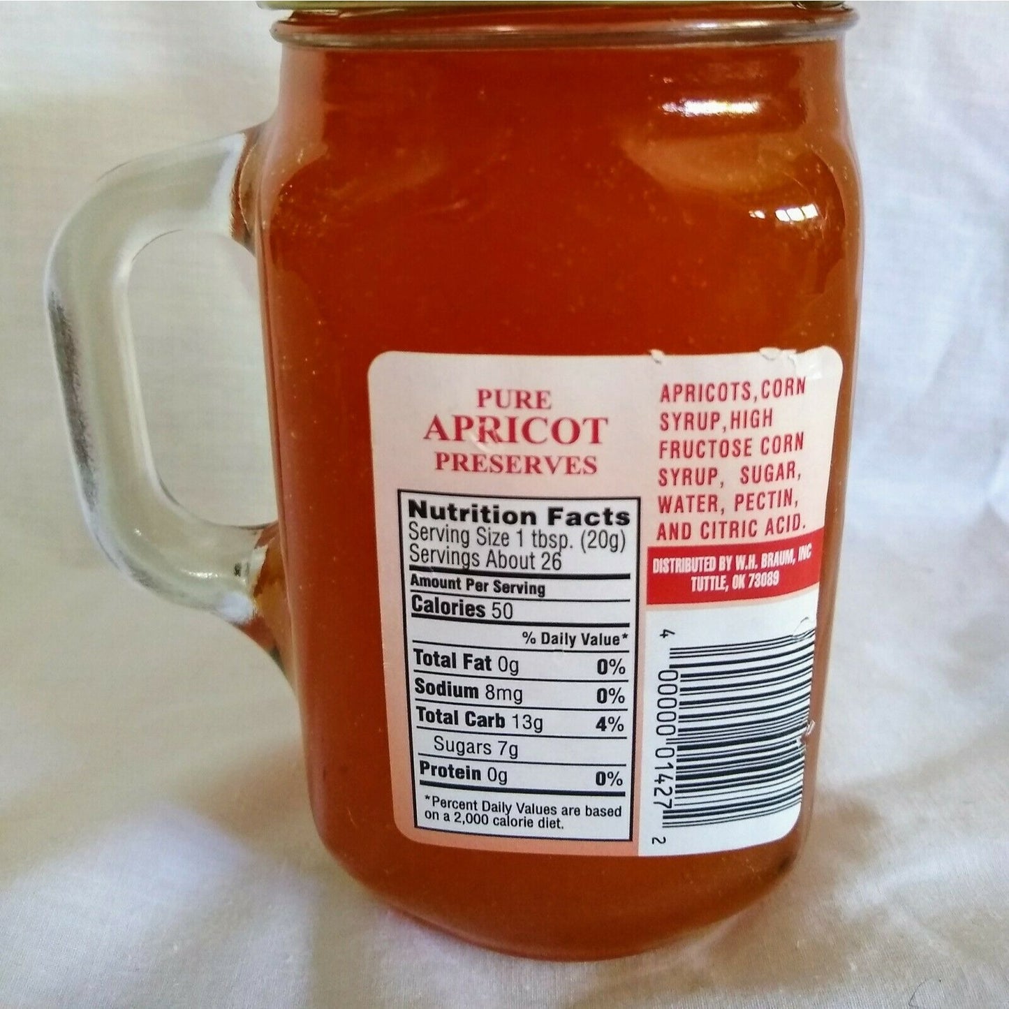 Braum's Apricot Preserves 18 Ounce Glass Jar