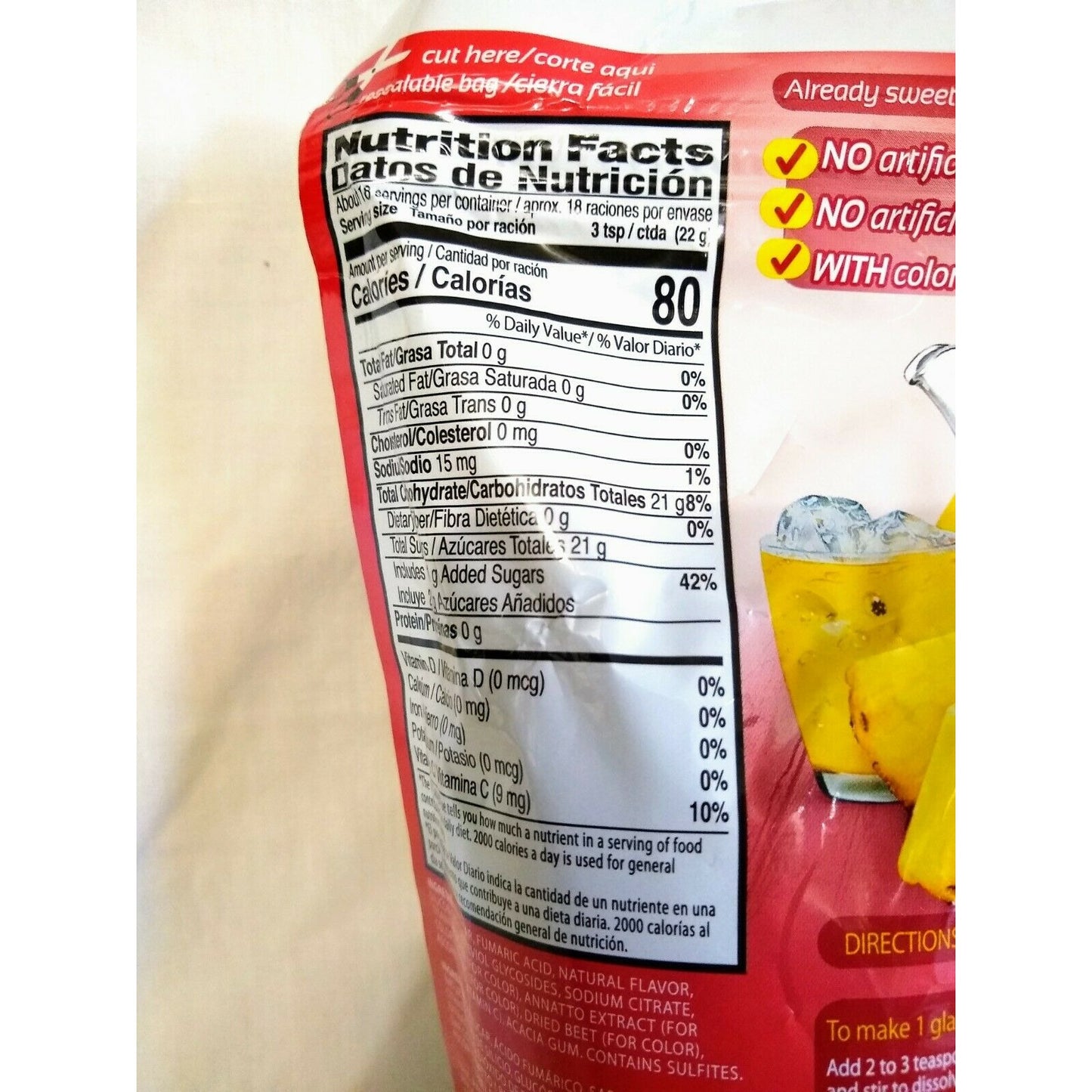 Klass Pineapple (Piña) Powdered Drink Mix 14.1 Oz Package