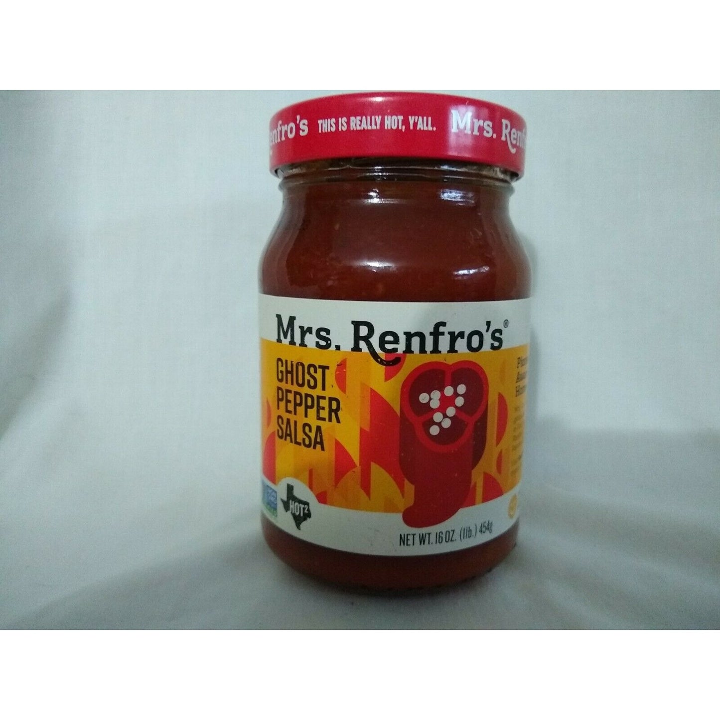 Mrs. Renfro's Ghost Pepper Salsa 16 Oz Glass Jar