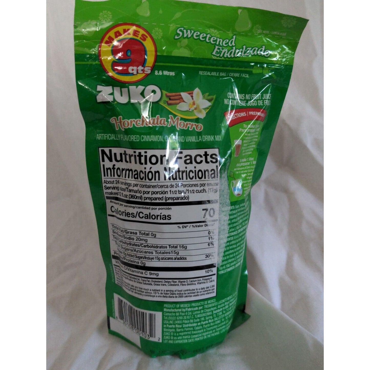 Zuko Aguas Frescas Horchata Morro 14.1 Ounce Bag