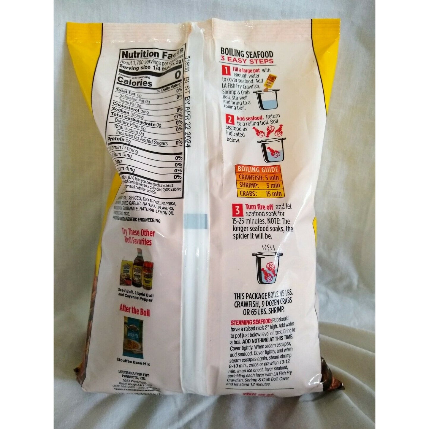 Louisiana Fish Fry Products Crawfish Shrimp & Crab Boil 4.5 Lb Bag