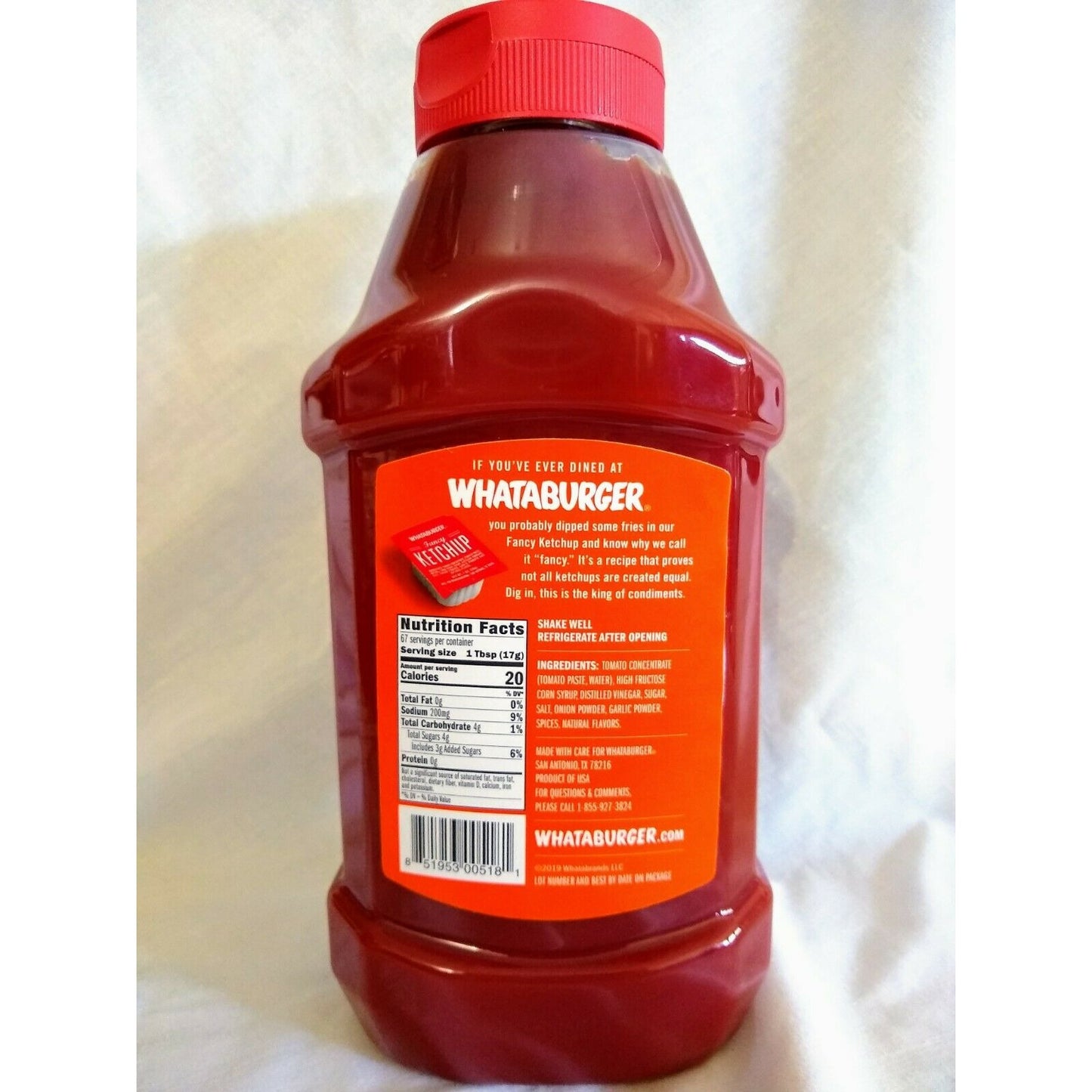 Whataburger Fancy Ketchup 40 Ounce Squeeze Bottle