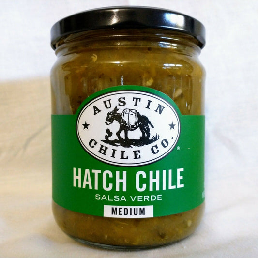 Austin Chile Co. Hatch Chile Salsa Verde Medium 16 Oz. Glass Jar