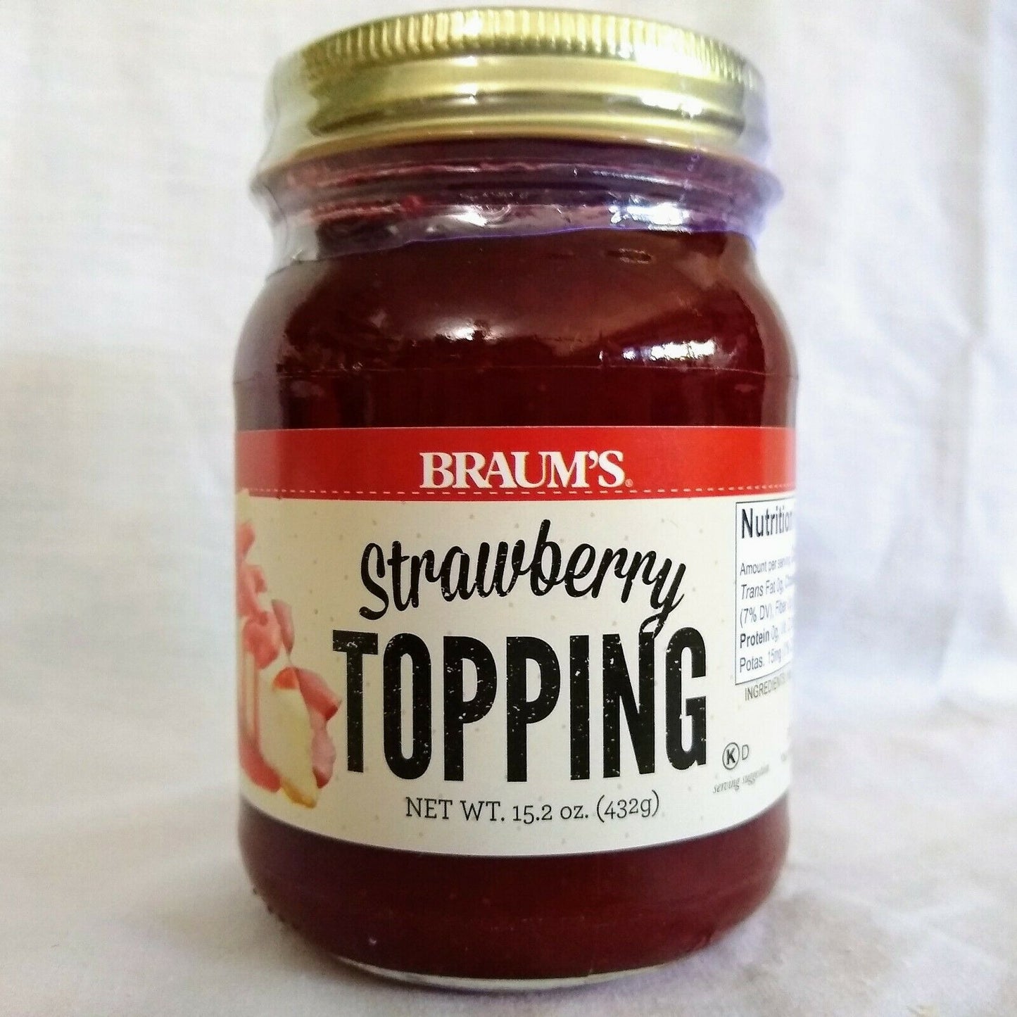 Braum's Strawberry Topping 15.2 oz. Glass Jar