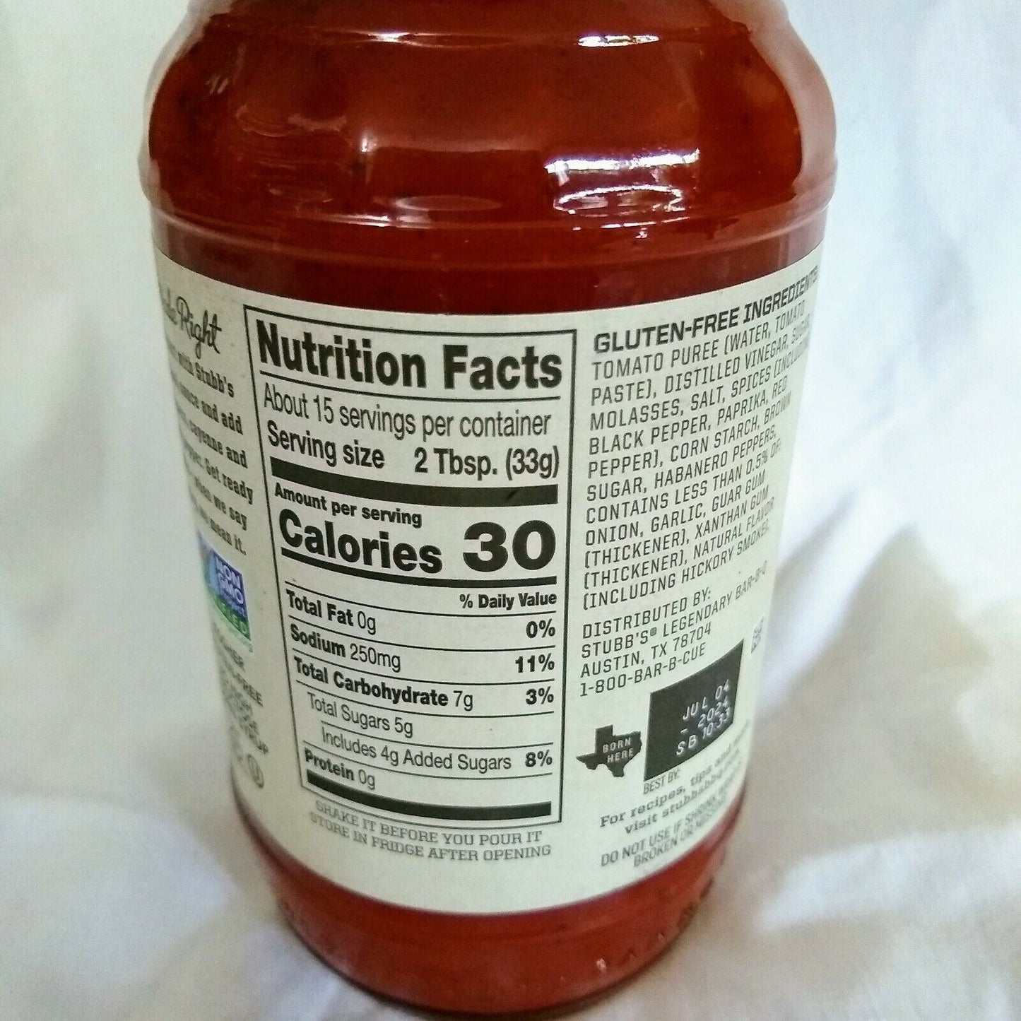 Stubb's Spicy Bar-B-Q Sauce 18 Ounce Glass Bottle