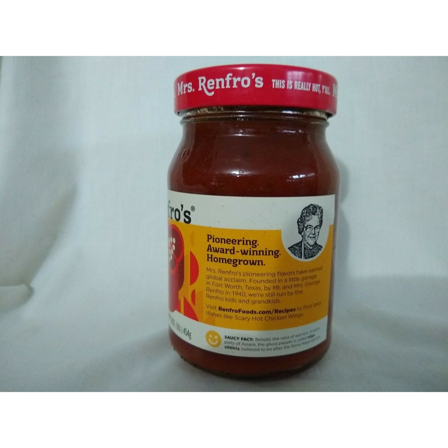 Mrs. Renfro's Ghost Pepper Salsa 16 Oz Glass Jar