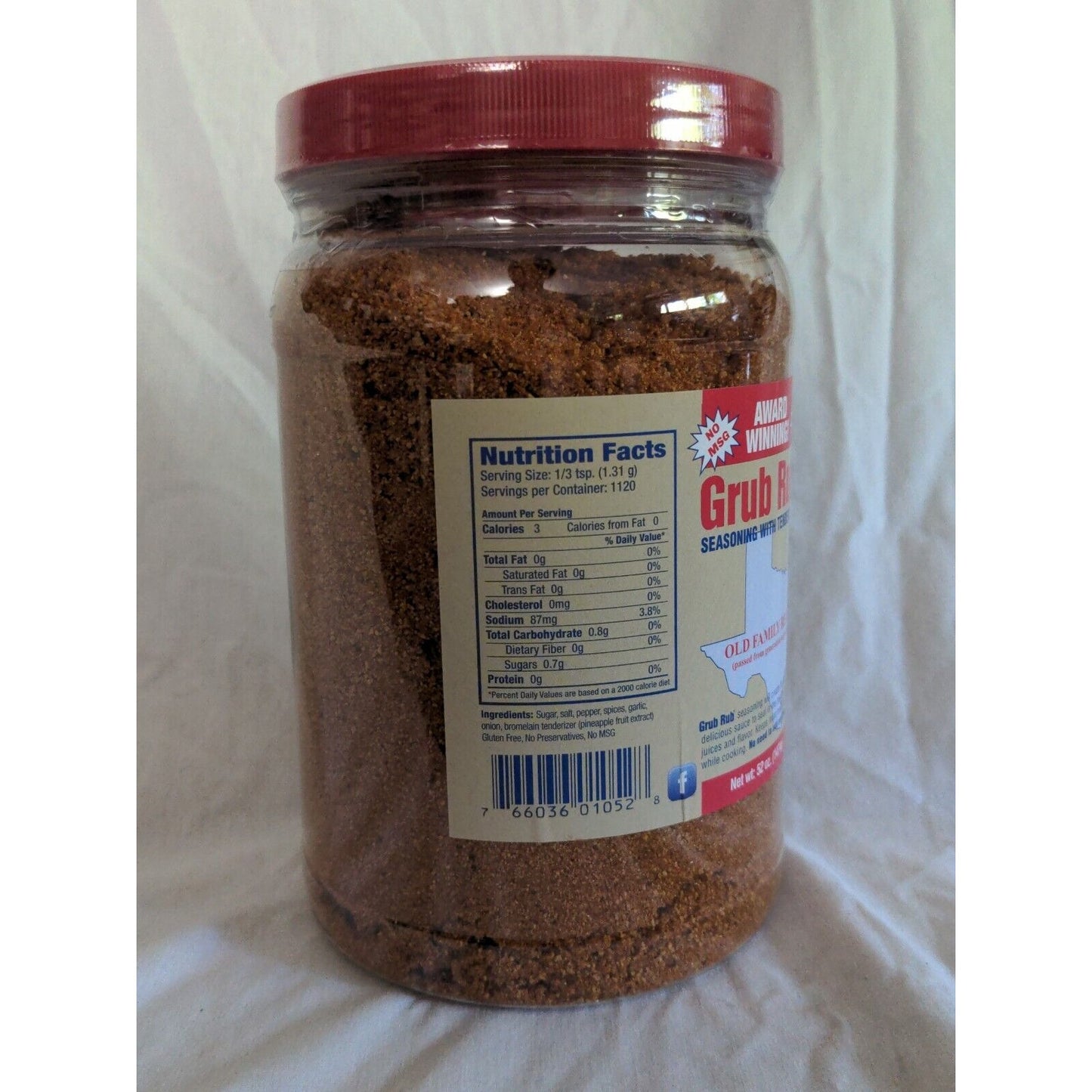Gordon Specialty Foods Grub Rub Seasoning With Tenderizer 52 Ounce Jug