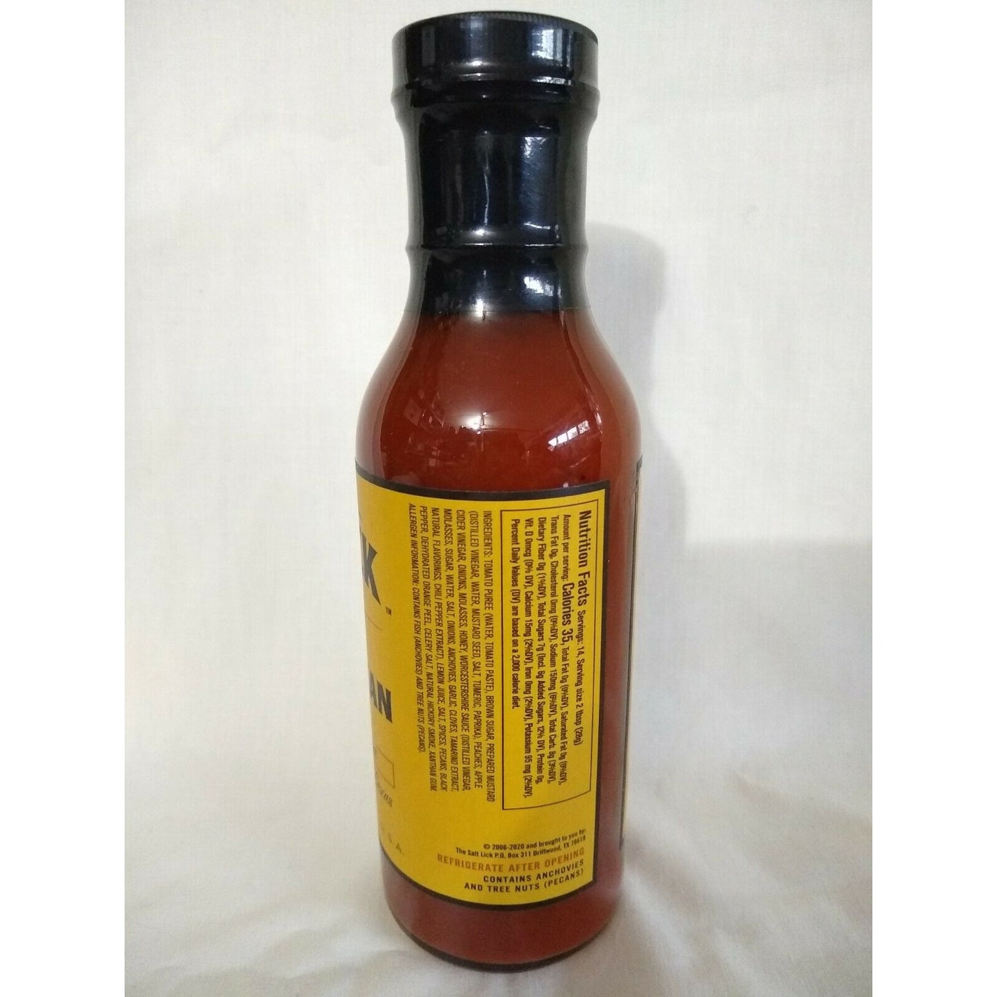 Salt Lick Texas Honey Pecan BBQ Sauce 14 Oz Glass Bottle