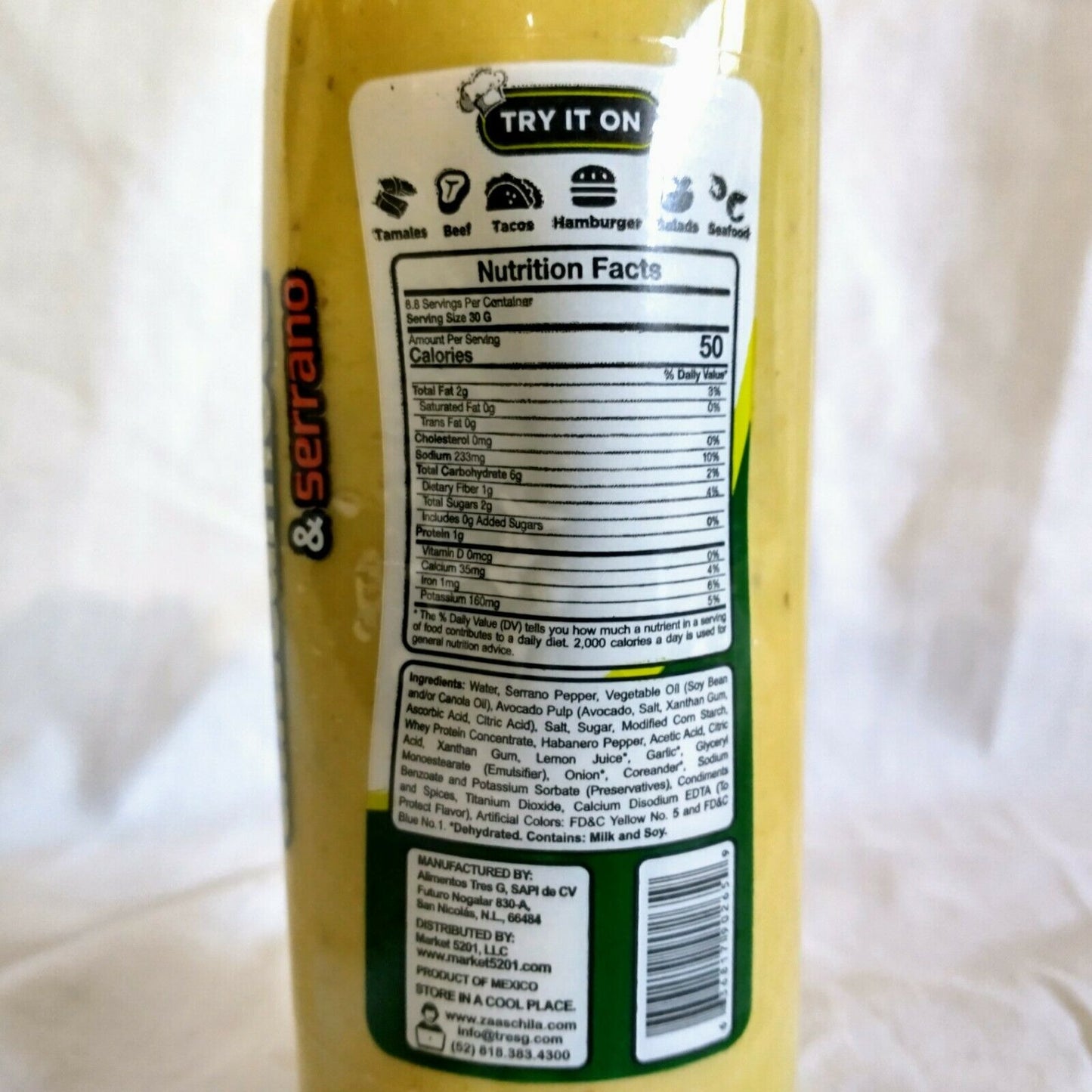 Zaaschila Guacamole and Serrano Hot Salsa 9.35 Oz. Bottle