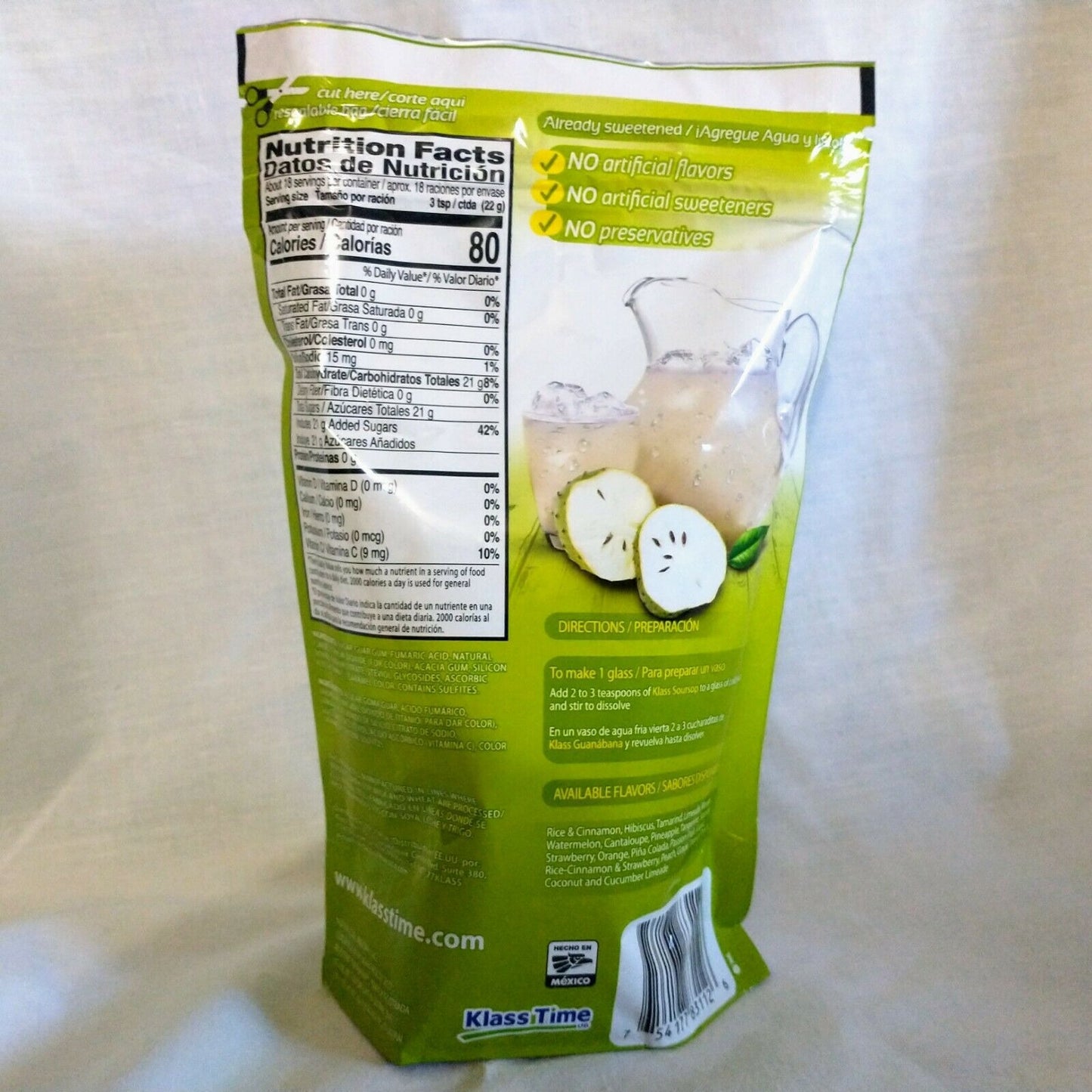 Klass Aguas Frescas Soursop (Guanabana) Drink Mix 14.1 Oz. Package