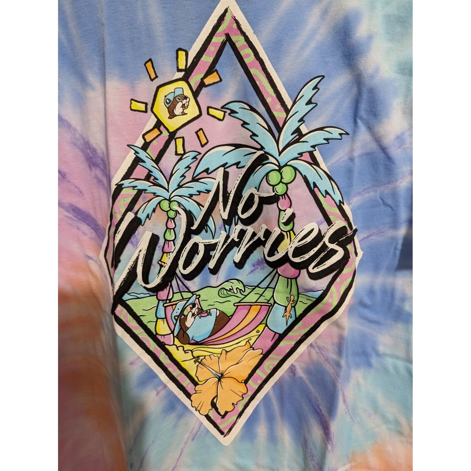 Buc-ee's Spring 2023 No Worries Multicolor TieDye Short Sleeve Shirt S –  Texan Spice