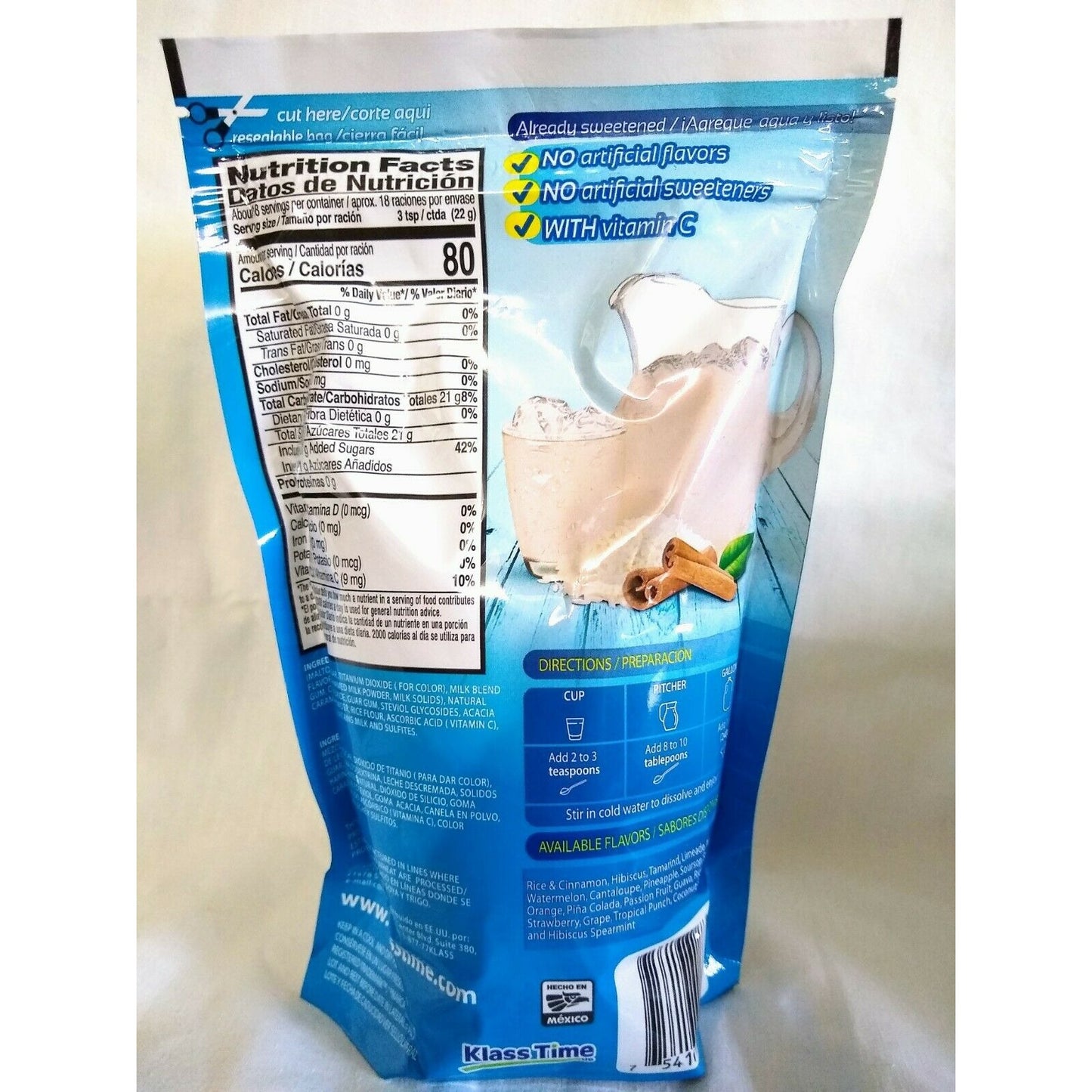 Klass Horchata (Rice and Cinnamon) Drink Mix 14.1 Oz Package