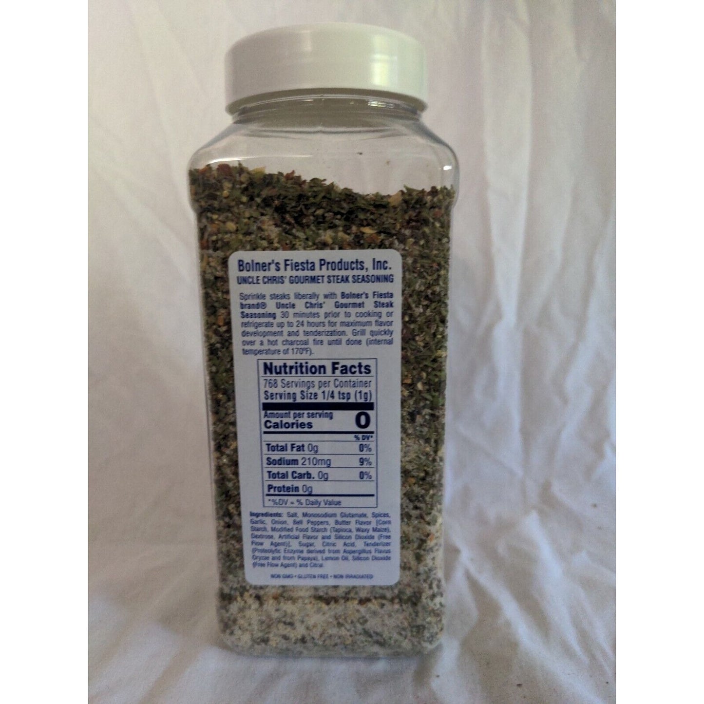 Bolner's Fiesta Uncle Chris' Gourmet Steak Seasoning 20 Ounce Shaker