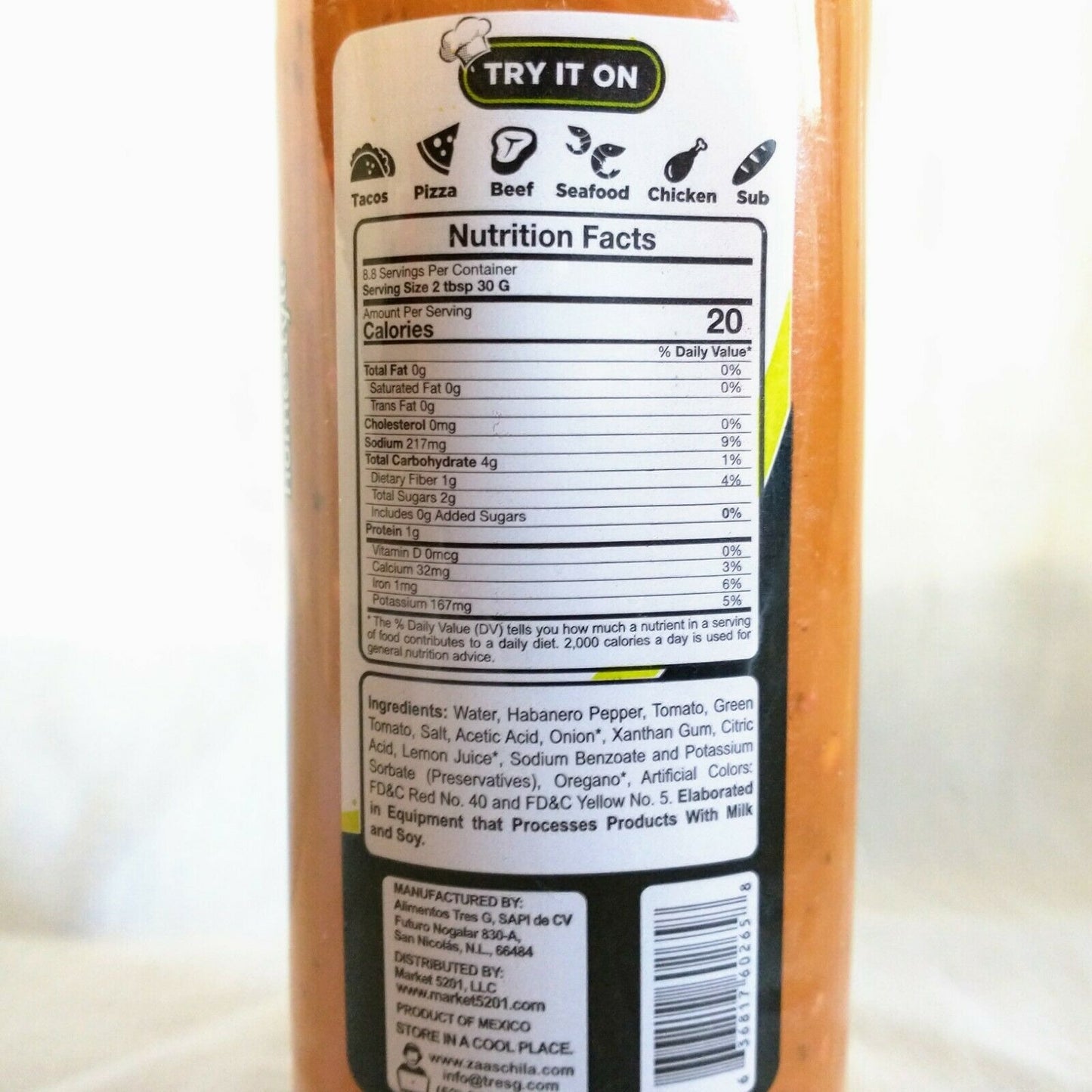 Zaaschila Homestyle Habanero Salsa Extra Hot 9.35 Oz. Bottle
