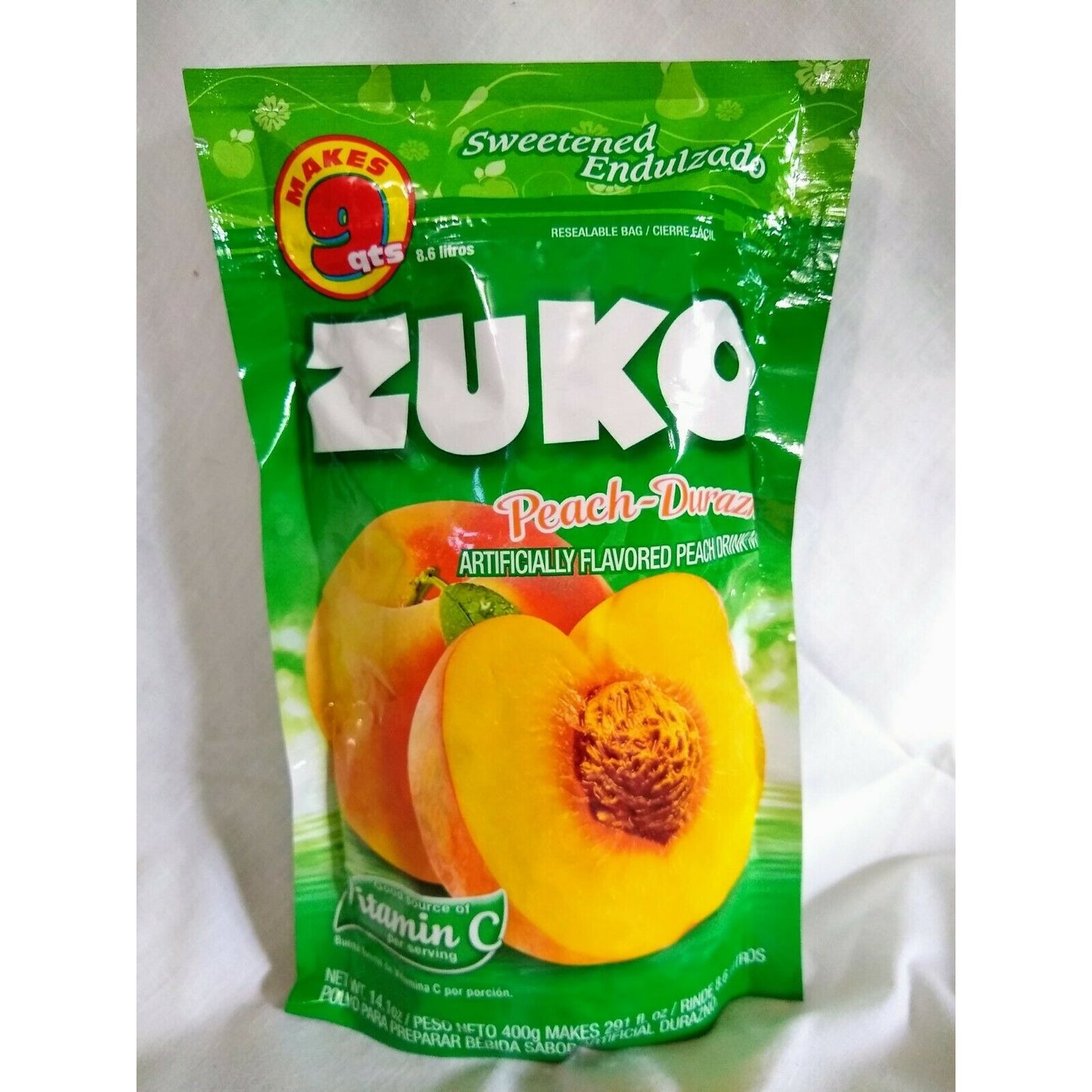 Zuko Aguas Frescas Peach (Durazno) Flavored Drink Mix 14.1 Ounce Package