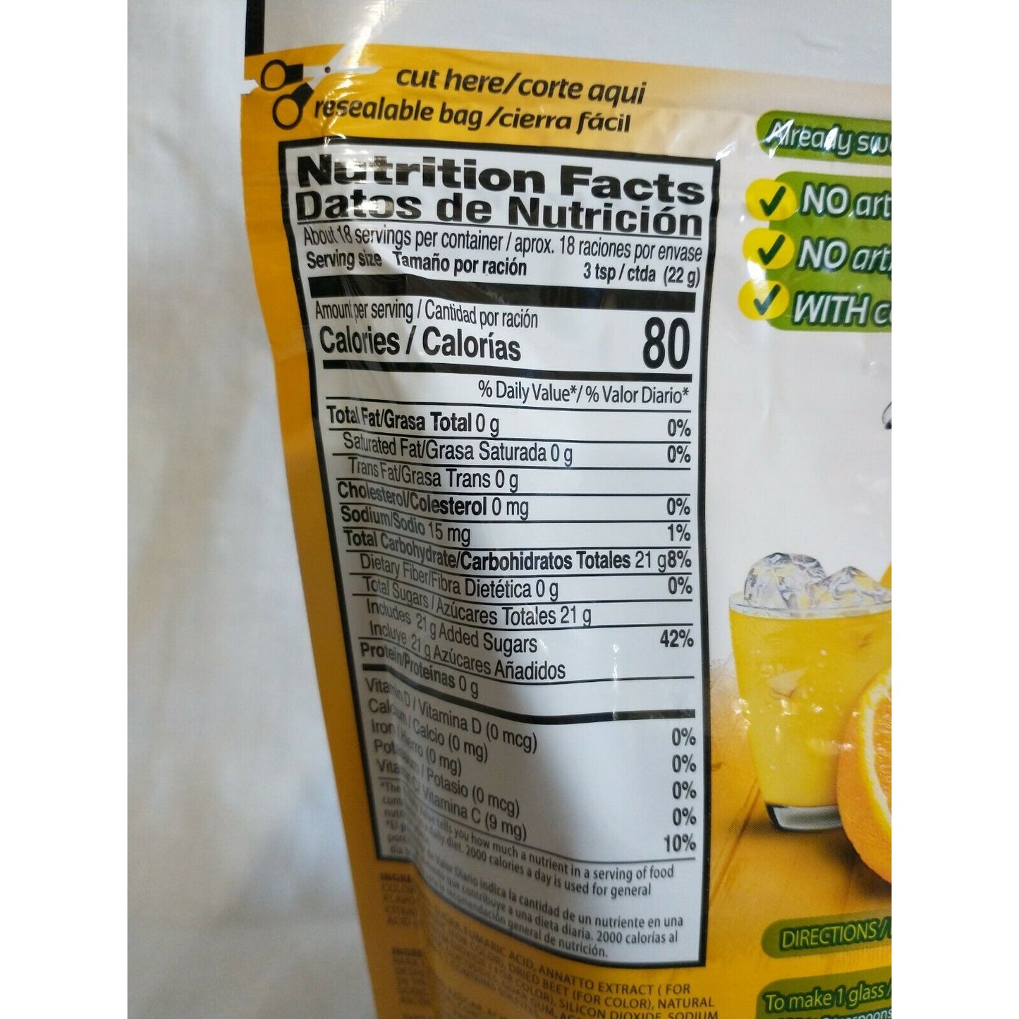 Klass Aguas Frescas Orange (Naranja) Drink Mix 14.1 Oz Package