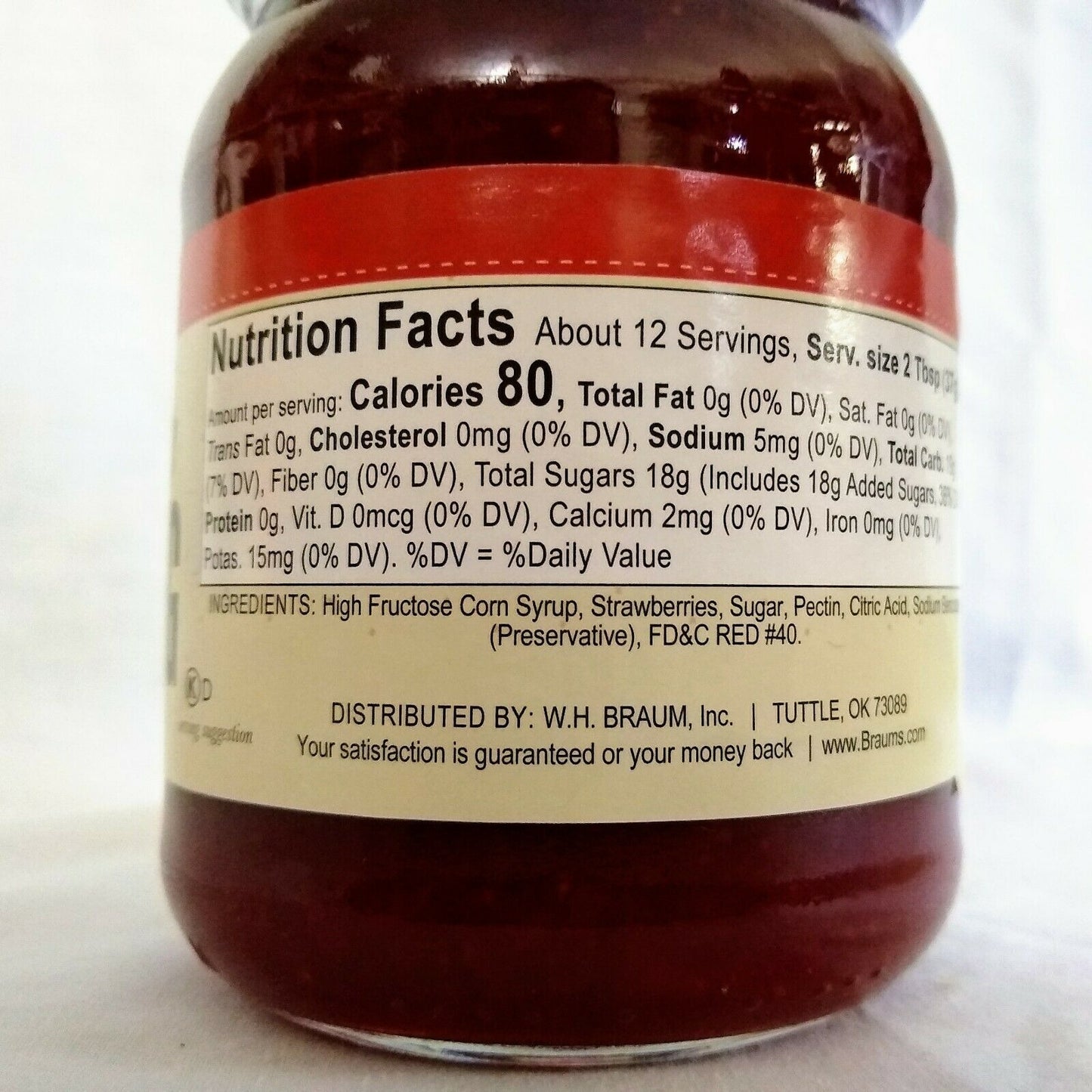 Braum's Strawberry Topping 15.2 oz. Glass Jar