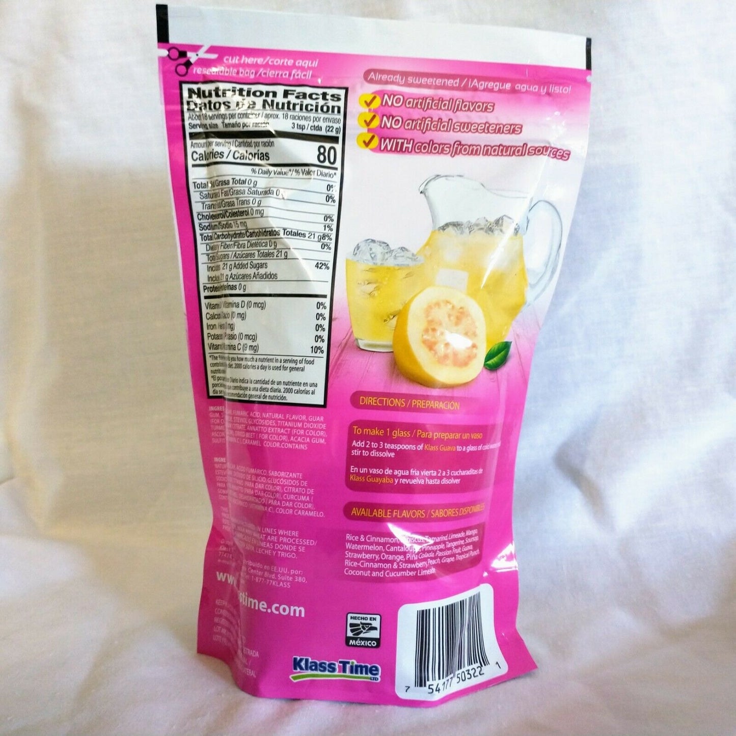Klass Aguas Frescas Guava (Guayaba) Drink Mix 14.1 Oz. Package