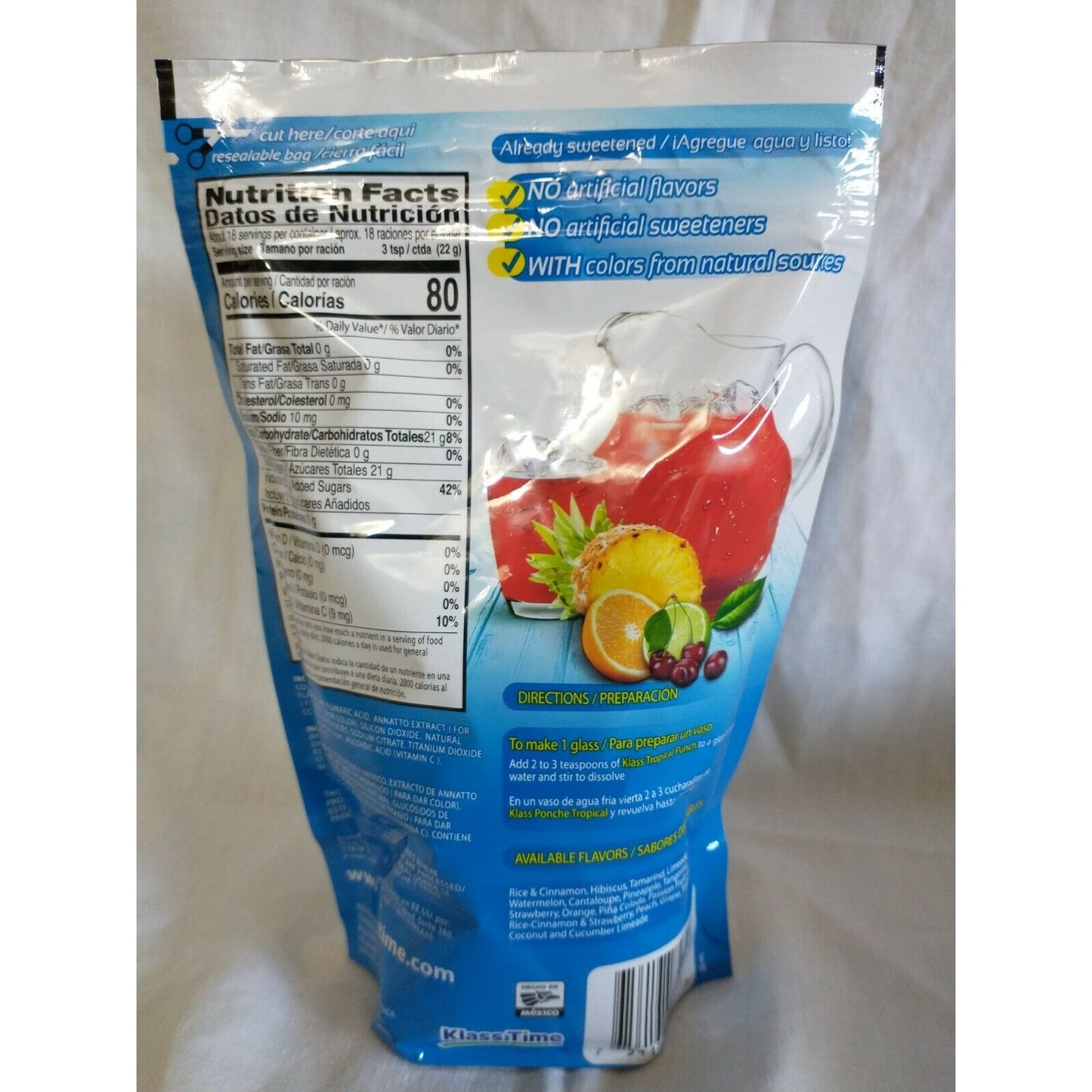 Klass Aguas Frescas Tropical Punch (Ponche Tropical) Drink Mix 14.1 Oz Package