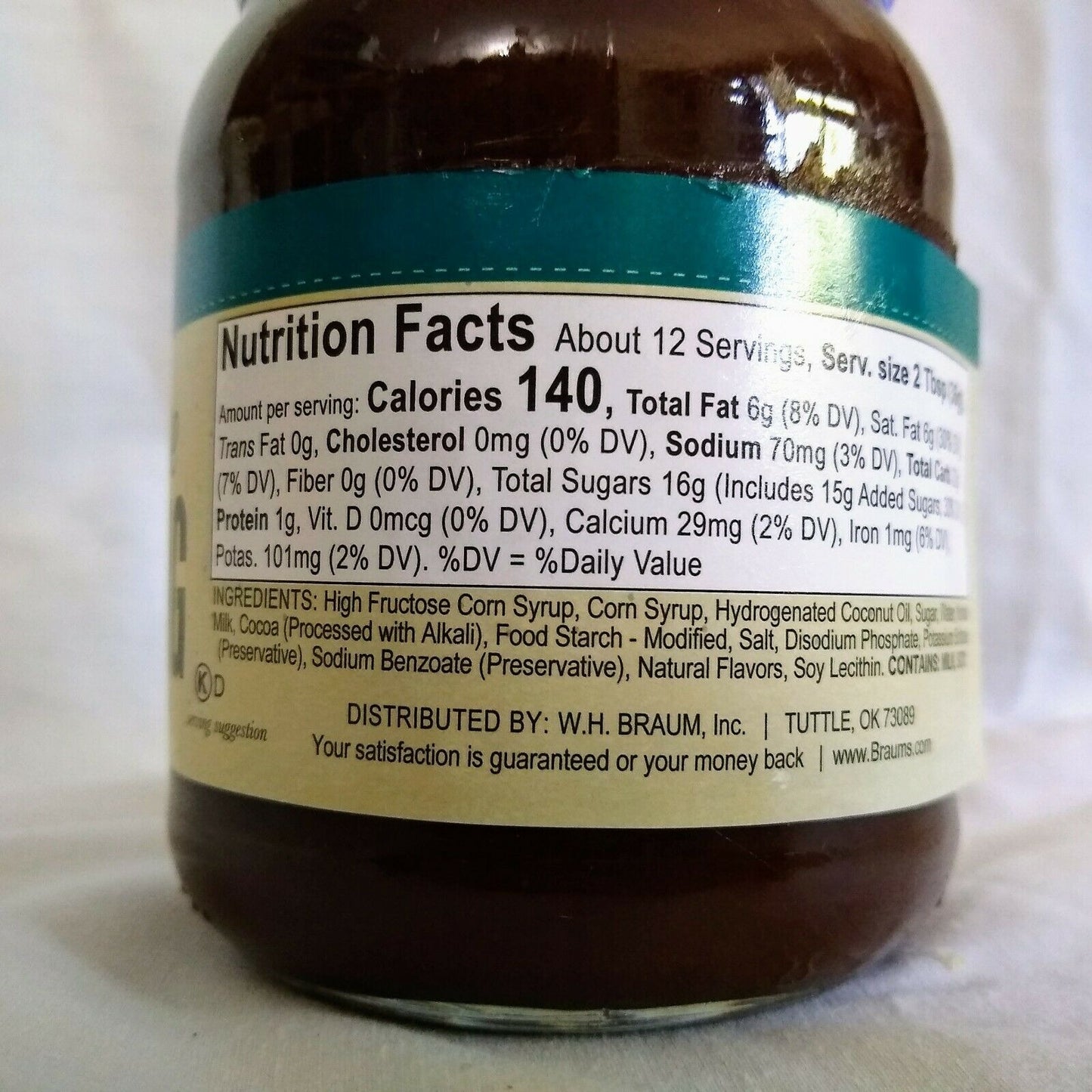 Braum's Hot Fudge Topping 15.5 oz. Glass Jar