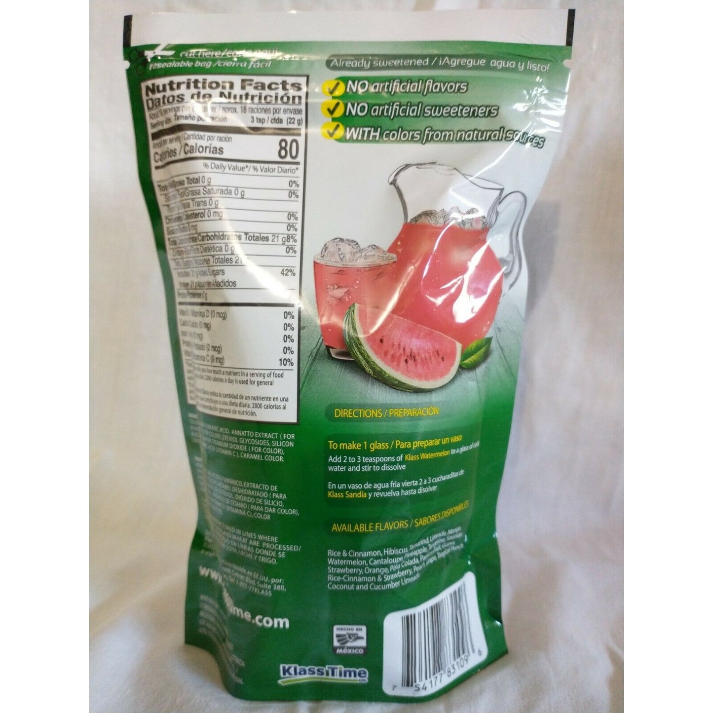 Klass Aguas Frescas Watermelon (Sandia) Drink Mix 14.1 Oz Package