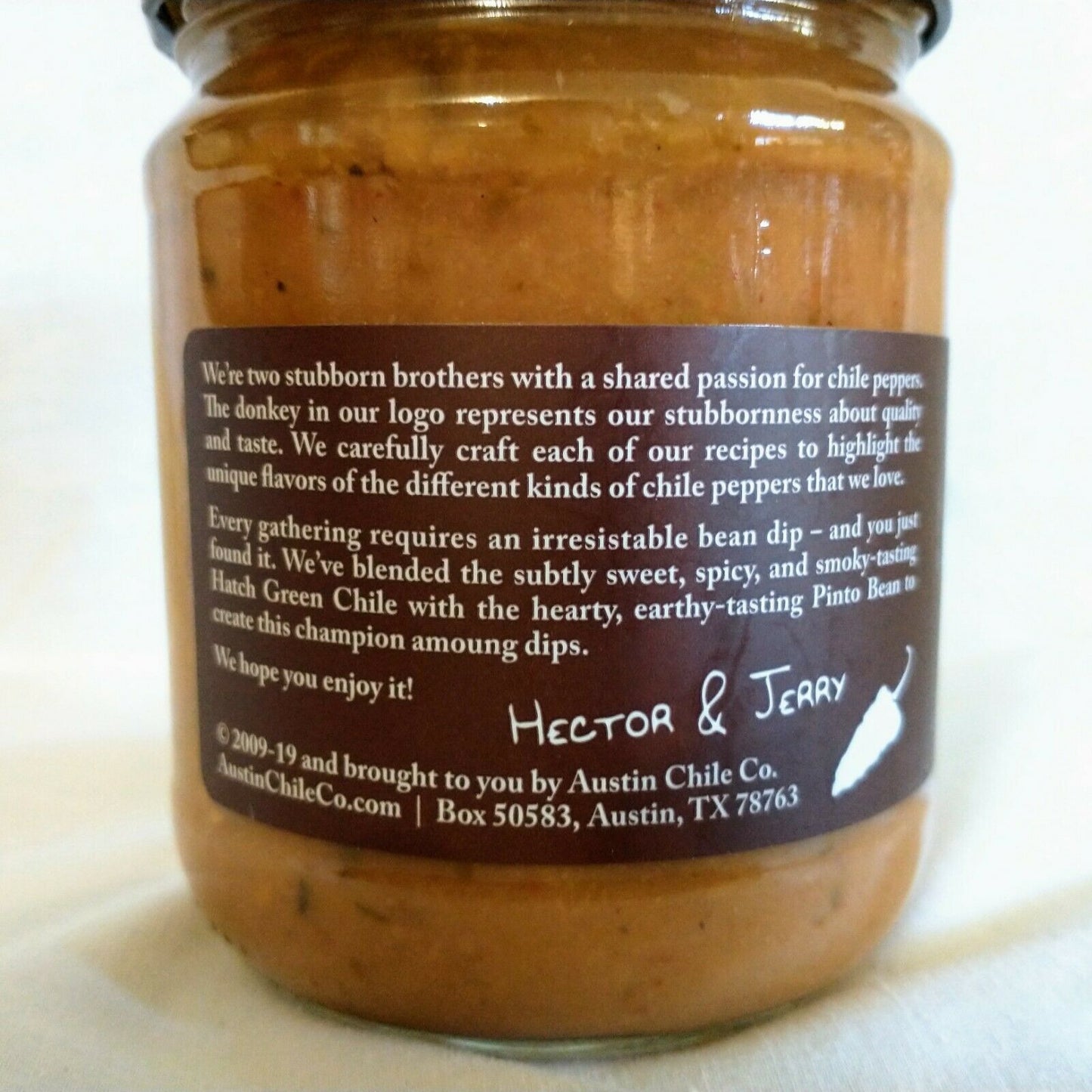 Austin Chile Co. Hatch Chile Pinto Bean Dip 16 Oz. Jar
