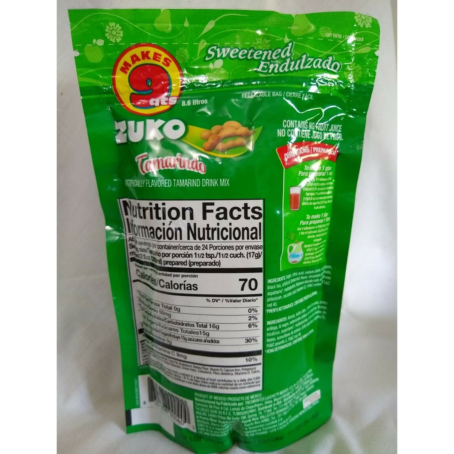 Zuko Aguas Frescas Tamarind (Tamarindo) Flavored Drink Mix 14.1 Ounce Package