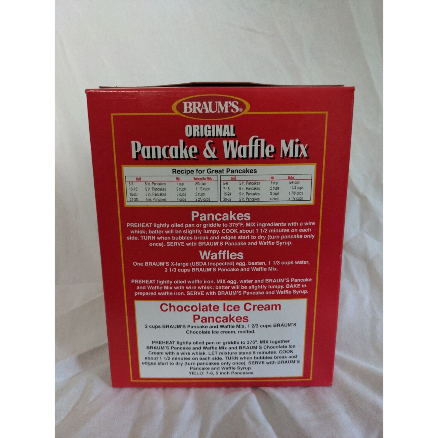 Braum's Original Pancake and Waffle Mix 32 Ounce Box