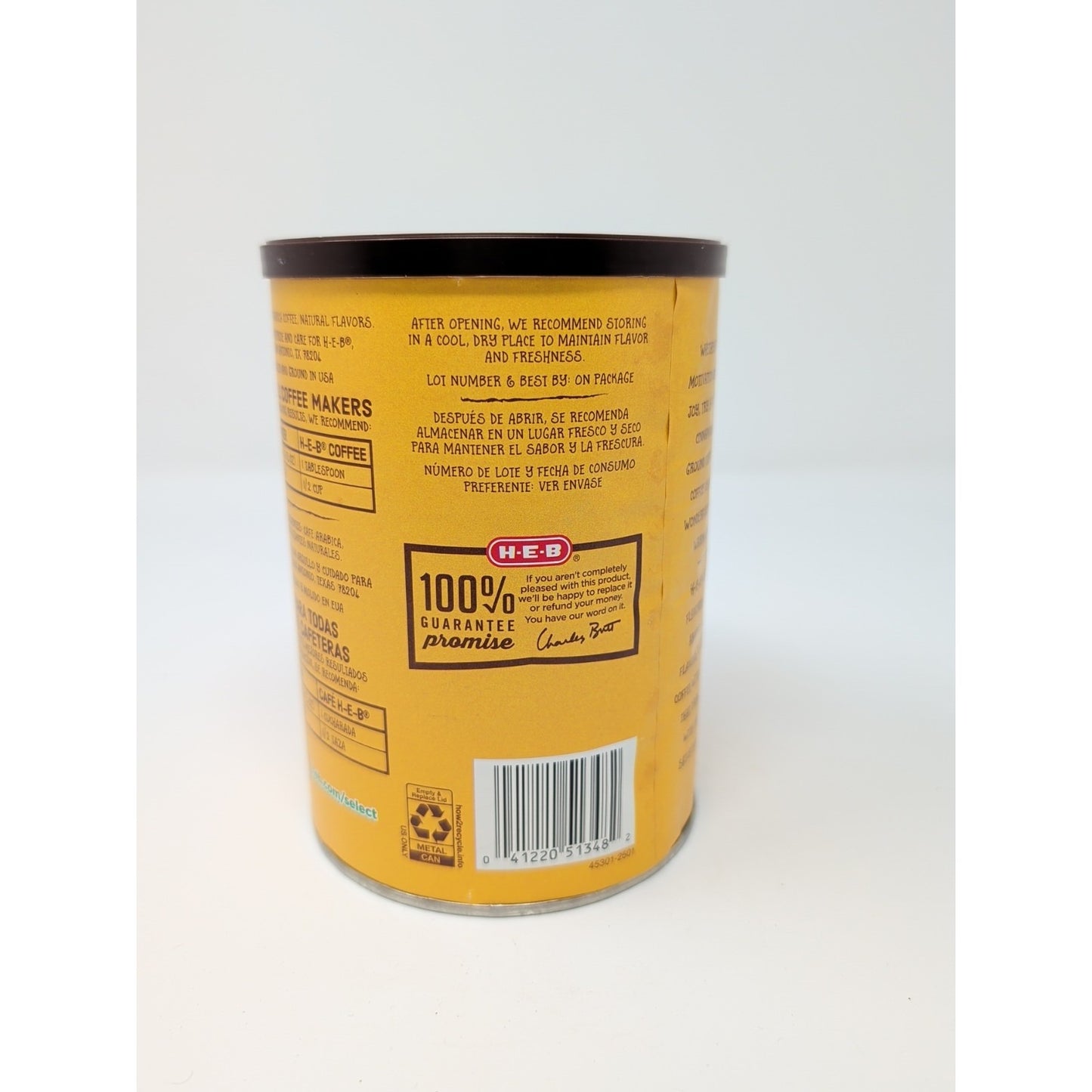HEB Cinnamon Hazelnut Coffee 11.5 Ounce Canister
