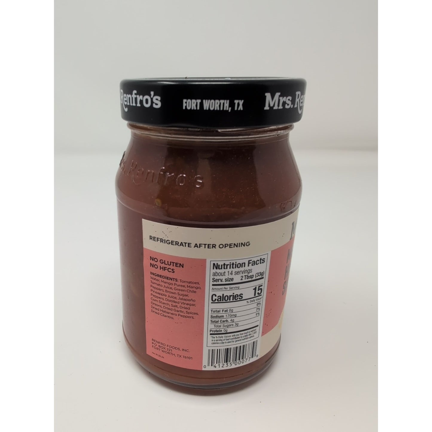 Mrs Renfro's Mango Habanero Salsa 16 Ounce Glass Jar