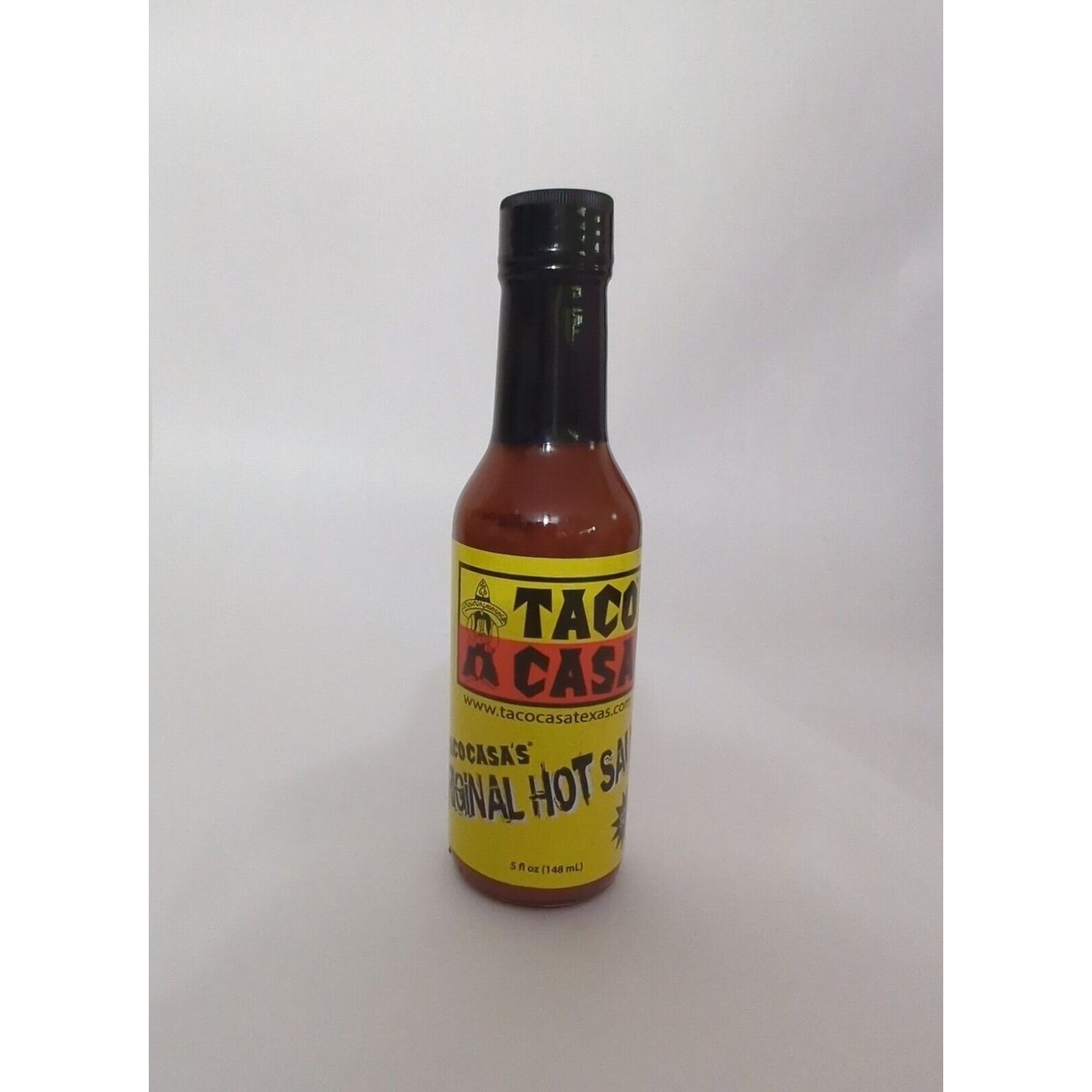 Taco Casa Original Hot Sauce 5 Ounce Glass Bottle